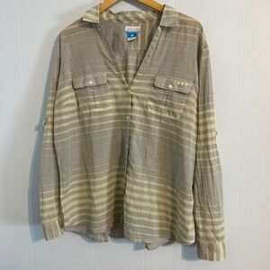 Columbia Sportswear Company Women's 1X Plaid Button Down Shirt Long Sleeve PFG